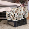 thumbnail image 2 of Yuyamidu Coffee Theme Toaster Cover 2 Slice Wide Slot Kitchen Appliance Cover Dust Protection Cover Bread Toaster Dust Cover Microwave Oven Cover with Top Handle, 2 of 7
