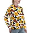 thumbnail image 6 of Balery Sunflower Cow Pattern Womens Long Sleeve Hoodie, Pullover Hooded Sweatshirt, Kangaroo Pocket Hoodie with Eye-catching Drawstrings-XX-Large, 6 of 7