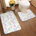 thumbnail image 2 of Yiaed Cartoon Bunny Print Bathroom Mat Set 2 Pieces Mat Anti-Skid Pad Ultra Soft and Absorbent Bathroom Bath Mat Contour Bath Rugs for Toilet Base, 2 of 6