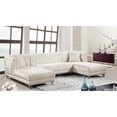 thumbnail image 3 of Meridian Furniture Moda 3pc Velvet Sectional in Cream, 3 of 9