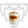 thumbnail image 2 of 6pcs Double-Wall Insulated Glass Espresso Cups 80/150/250/350/450ml Insulated Thermal Glass Coffee Mug for Tea/Juice/Milk, Latte, 2 of 9