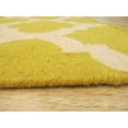thumbnail image 4 of EORC Yellow Handmade Wool Transitional Reversible Modern Moroccan Kilim Rug, 5' x 8', 4 of 4