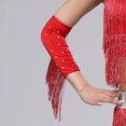 thumbnail image 2 of Lispipm Women's Retro Long Opera Pageant Gloves 1920s Fringe Fingerless Elbow Glove for Costume Party Wedding Arm Sleeves Red, 2 of 7