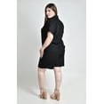 thumbnail image 3 of Conjunto camisero tipo lino Roman Fashion /Tallas Extras, 4388 (Negro) negro 36, 3 of 5