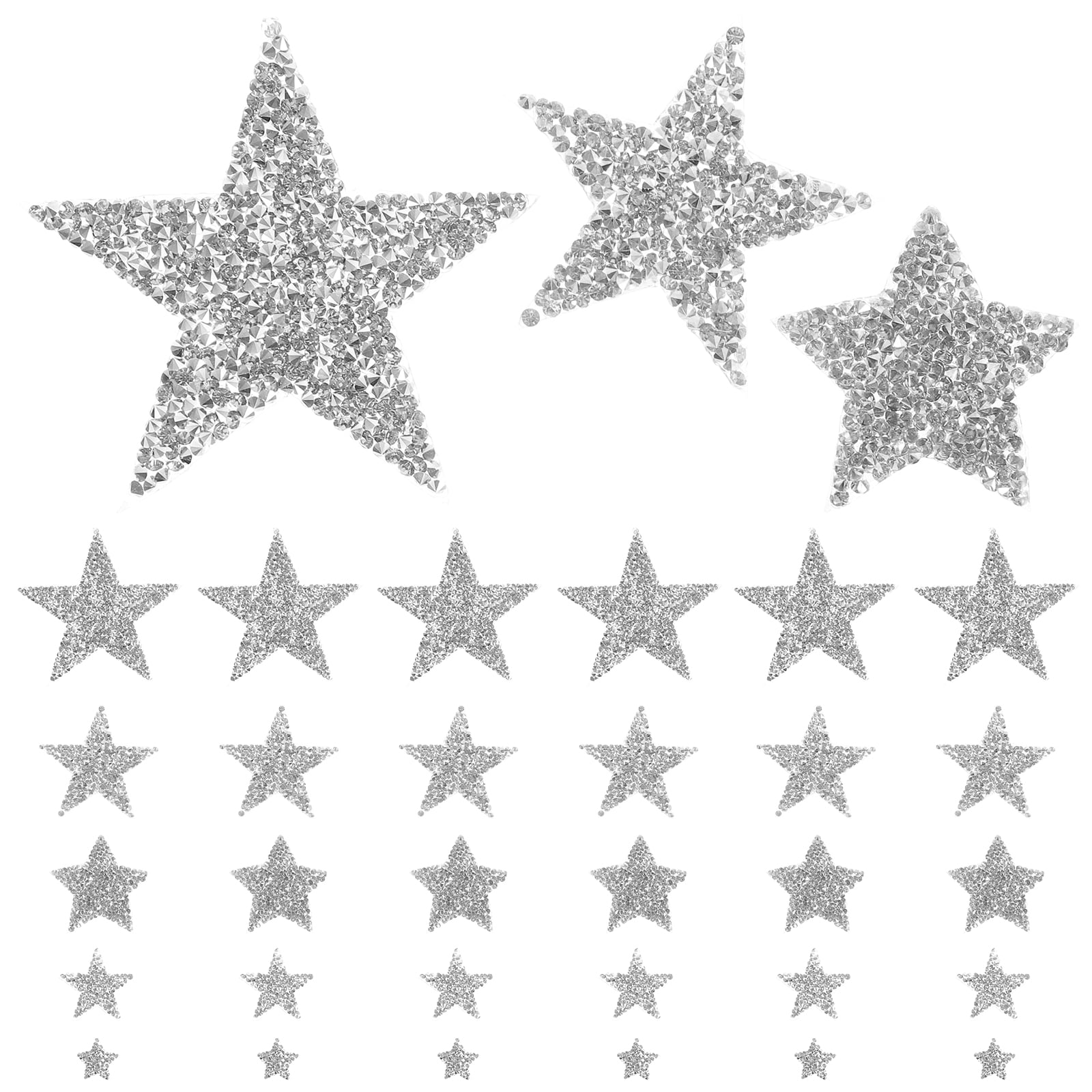28 Pcs 14 Styles Rhinestone Star Iron on Patches Crystal Glitter Sew on  Applique Five Star Stickers for Decoration or Repair of Clothing Backpacks