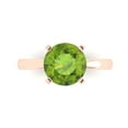 thumbnail image 2 of 3.0ct round cut green natural peridot 18k rose gold Bridal Wedding Engagement Promise Anniversary Ring for Women size 6.25, 2 of 7