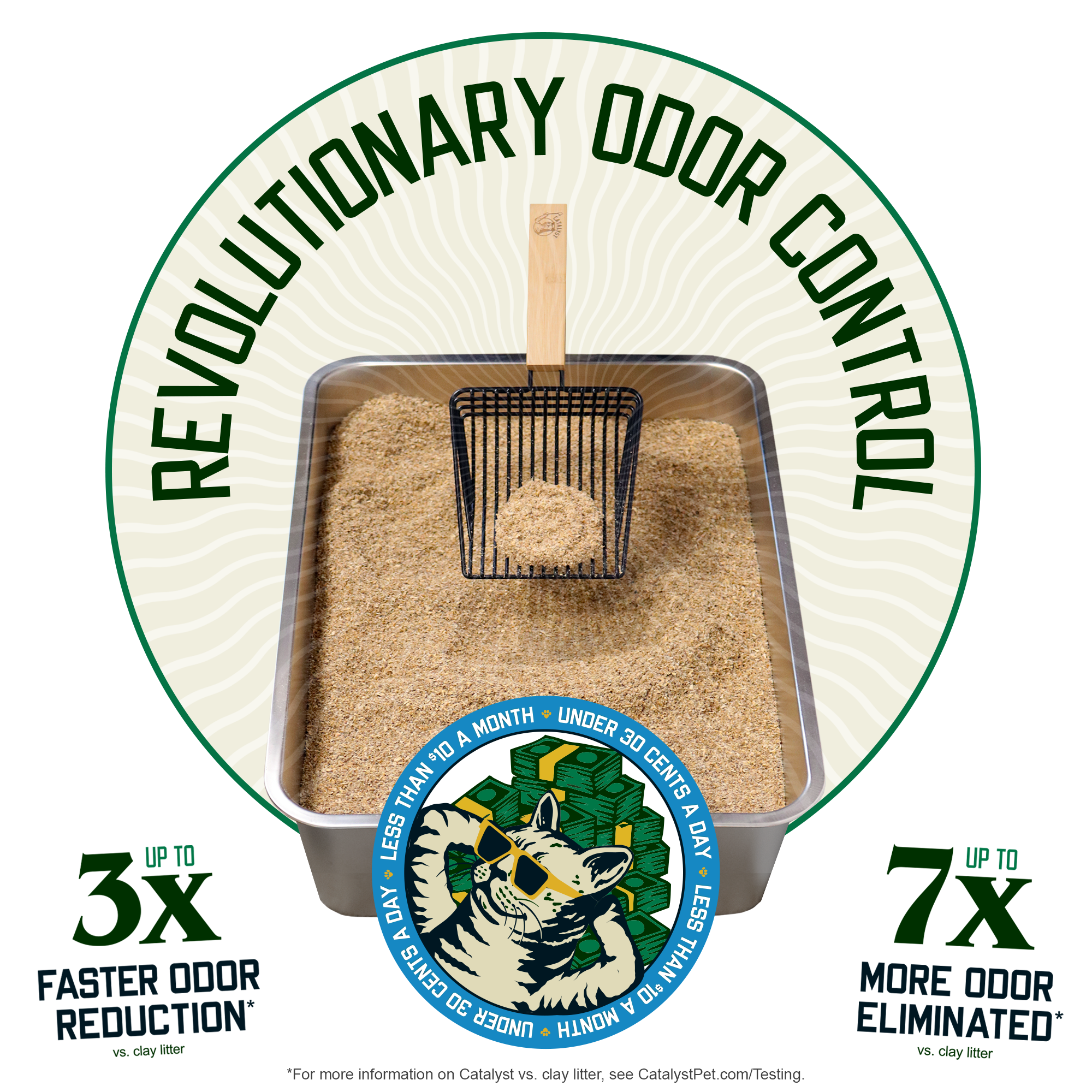 Catalyst Pet Softwood Natural Clumping Litter, 15 lb photo 4