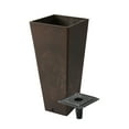 thumbnail image 3 of Valencia 10.5"x24"H Square Planter with Water Tray, Brown Marble, 3 of 4