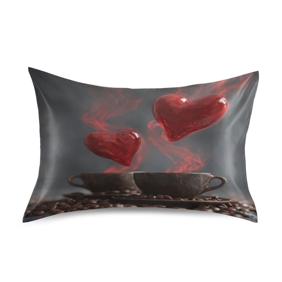 Satin Pillowcase Home Luxury Envelope Pillowcases Soft And Smooth Swirling In The Air Above Steaming Coffee Cups