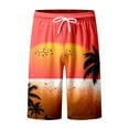 thumbnail image 5 of ZHUASHUM Trunks For Mens Beach Seaside Coconut Tree Sunset Printed Beach Pants Casual Shorts Beach Shorts L Orange, 5 of 5