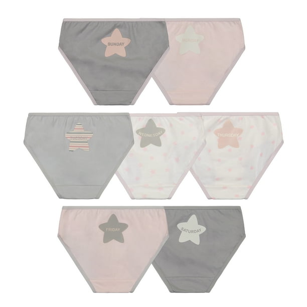 Buyless Fashion Girls Brief Underwear 7 Day Pack Of Assorted Colors Soft Cotton  Panties 