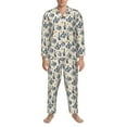 thumbnail image 3 of Naloa Snake Men’s Pajamas Set - Long Sleeve Button Down Sleep Shirt and Pajama Bottoms Sleepwear Set-Small, 3 of 7