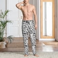 thumbnail image 5 of Uemuo Fall Forest Pattern Men's Wide Leg Palazzo Lounge Pants with Pockets Light Weight Loose Comfy Casual Pajama Pants-Medium, 5 of 9