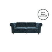 DHP Felix Chesterfield Coil Sofa Futon, Black Velvet