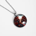 thumbnail image 4 of Hearts Battle Glass Circular Pendant Necklace - Women's Fashion Necklace, 4 of 5