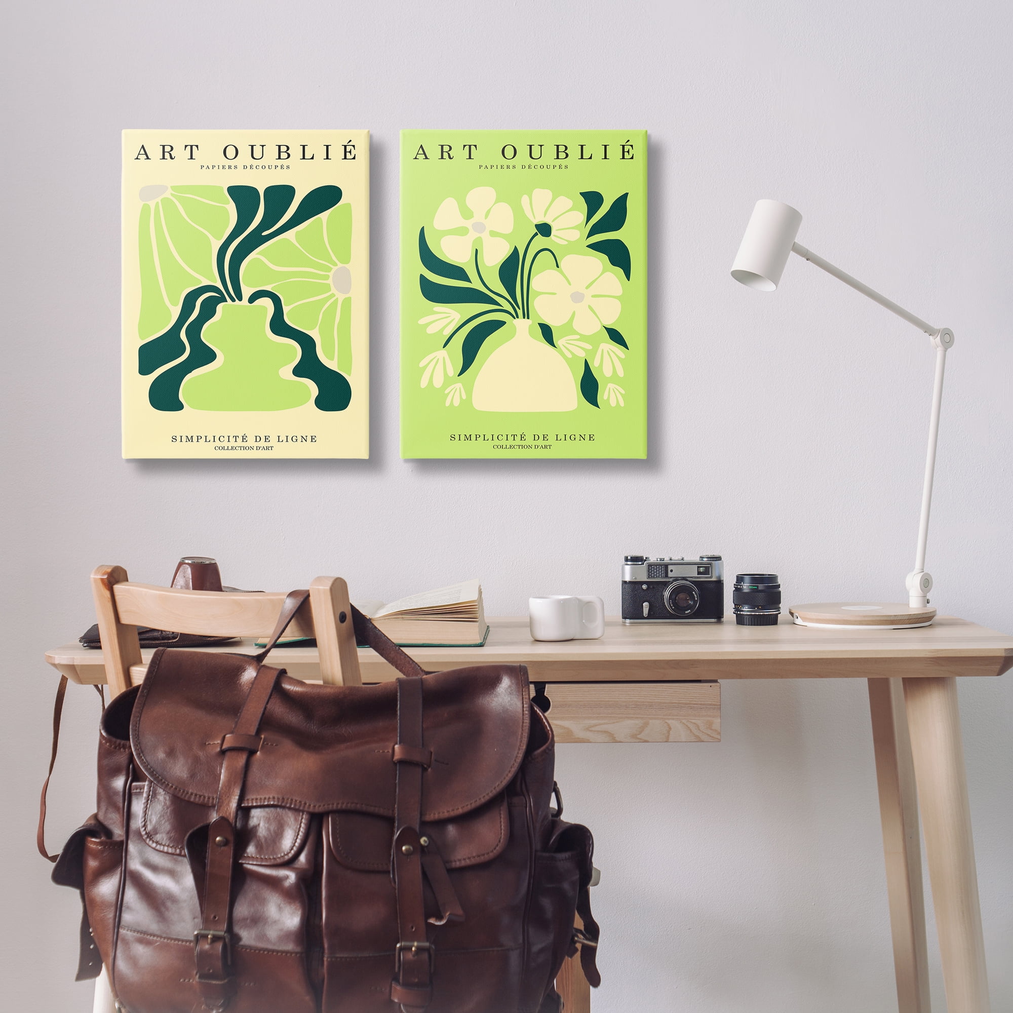 Stupell Industries Green French Museum Poster Text & Numbers Painting Wrapped Canvas Art Print Wall Art, 20 x 30, Set of 2