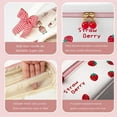 thumbnail image 7 of Large Capacity Pen Pencil Case Kawaii Stationery Pouch, U Leather Aesthetic Japanese Zipper Cosmetic Bag Study Supplies for Back to College and Office (Pink-Strawberry), 7 of 7