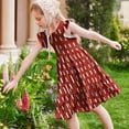 thumbnail image 6 of Eltusu Casual Dresses for Girls, Printed Ruffle Sleeve Crewneck Short Sleeve Summer Dress Red Size 13-14 T, 6 of 7