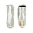 thumbnail image 5 of BLISSFUL STEP Pointed Toe Ruffle Stiletto Heel Ankle Boots for Women, 5 of 5
