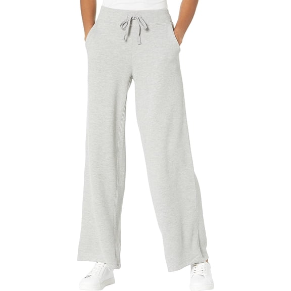 Hanes Alternative Women's Cotton French Terry Wide Leg Pants Heather Grey M