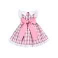 thumbnail image 2 of Girls Dress Pink Plaid Vintage Festival Party Ruffle Sleeve Collar 8 Years, 2 of 6