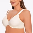 thumbnail image 3 of MELENECA Women's Minimizer Seamless Unlined Comfortable Plus Size Underwire Bra Off White 42E, 3 of 6