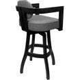 thumbnail image 2 of Swivel Wood Extra Tall Bar Stool - Kadir Plus - Mojave Gray Fabric - Black, 2 of 3