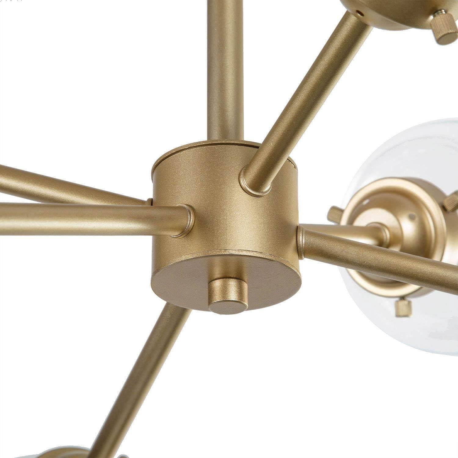 LNC 6-Light Matte Gold and Clear Glass LED Flush Mount, Bubble Modern Farmhouse Style