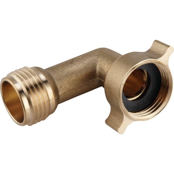 Sunday 90-Degree Hose Elbow - Brass, Durable, RV Water Hose Connector