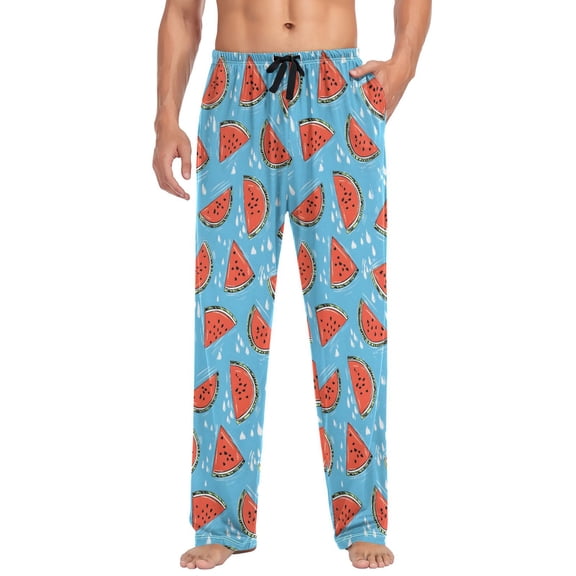 joogoo Men's Pajama Pants Watermelon Cute Soft Long Sleep Lounge Pjs Bottoms L