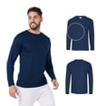thumbnail image 3 of Playera Cuello Redondo Manga Larga para Caballero, Color Marino, Talla Doble Extra Grande, 100% Poliéster. Yazbek C1304, 3 of 3