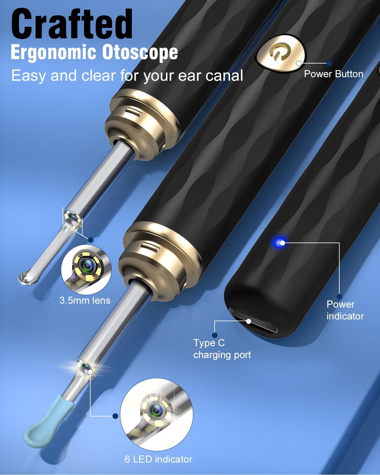 Ear Wax Removal, 1296P HD Camera, KEKOY Ear Cleaner Wireless Ear Cleaning Otoscope with 13 Pcs Kit