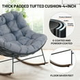 thumbnail image 6 of Outdoor Rocking Chair, Patio Egg Rocking Chair, Indoor Papasan Chair, Rattan Wicker Lounge Chair, Modern Royal Chair for Bedroom, Living Room, Porch, Garden, Lawn-Grey, 6 of 7