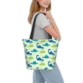 thumbnail image 2 of Pofeuu Cute Dinosaur Blue Green Print Women Fashion Shoulder Handbags Top Handle Satchel Bags Tote Shoulder Shopping Bag Stylish Canvas Tote Bag, 2 of 6