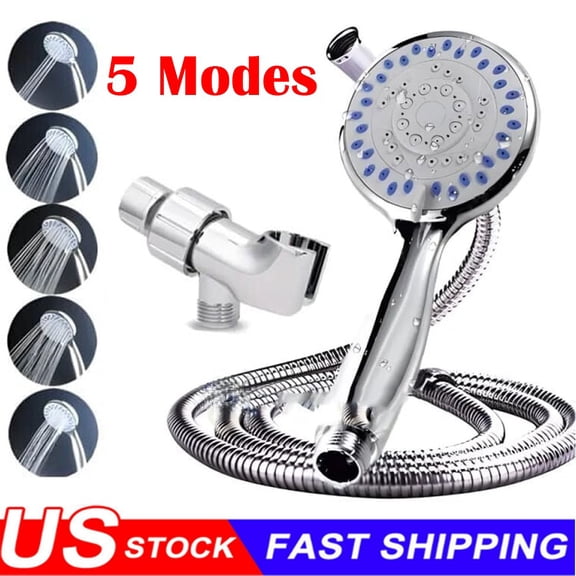 Handheld High Pressure Shower Head 5 Settings Shower Heads Spray With 5 FT Hose