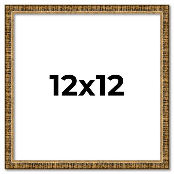 12x12 Frame Gold Kingsley Distressed Solid Wood Picture Frame Width 0.75 Inches | Interior Frame