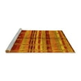 thumbnail image 2 of Ahgly Company Machine Washable Indoor Round Oriental Yellow Industrial Area Rugs, 3' Round, 2 of 4