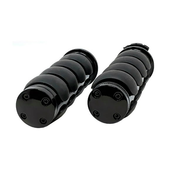 Powersports Handlebar Grips 7/8” (22mm) Non-slip Hand Grips for all motorcycles Cruisers Choppers Street Harley – Billet Aluminum All Black Finish
