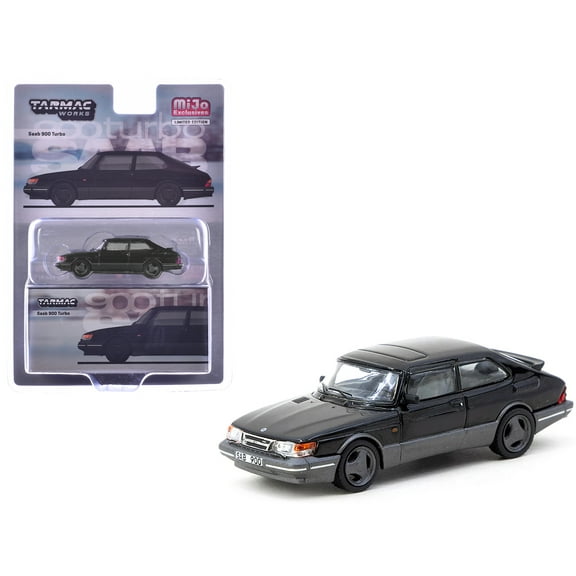 Saab 900 Turbo Black "Global64" Series 1/64 Diecast Model by Tarmac Works