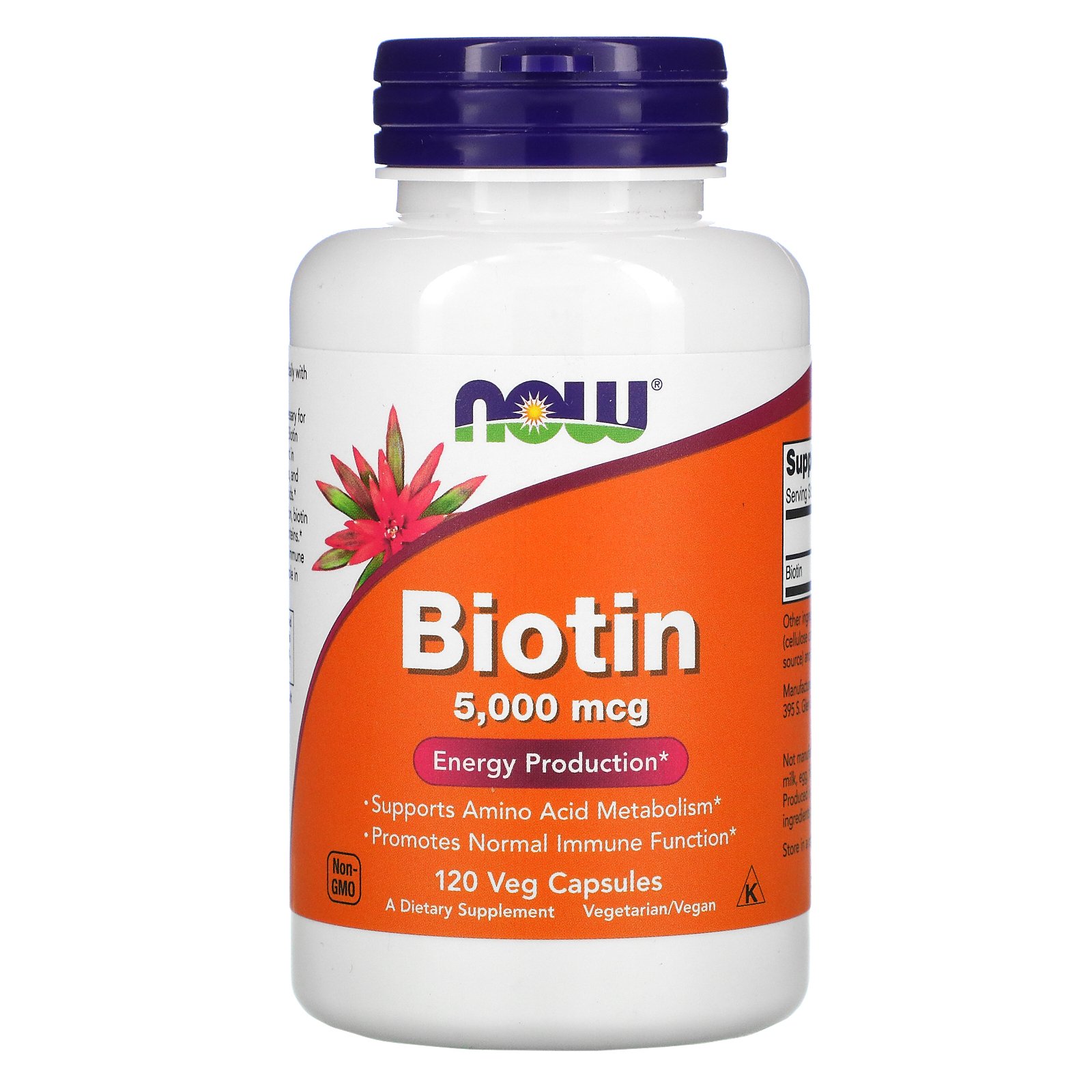 Now Foods Biotin 5 000 mcg 120 Veg Capsules - Walmart.com - Walmart.com