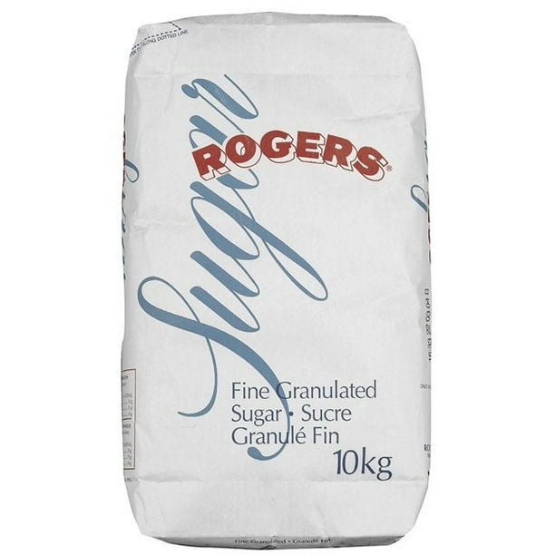 Rogers Fine Granulated Sugar Bag 10KG Unit 1 Unit Case Sucre fin granule Rogers sac 10KG unite 1 unite caisse Walmart