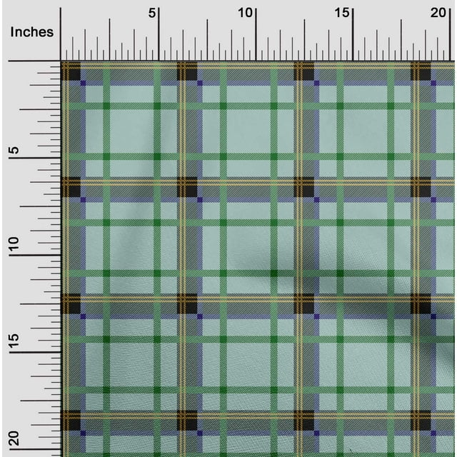 oneOone Georgette Viscose Fabric Tartan Check Printed Craft Fabric BTY 42 Inch Wide