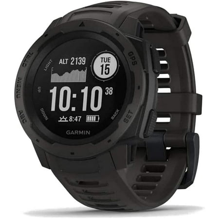 Restored Garmin Instinct Graphite Rugged Outdoor GPS Watch with Long-Lasting Battery Life (Refurbished)