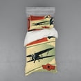 thumbnail image 2 of Ambesonne Vintage Bedding Set 4 Pcs, Adventure with Plane, Queen, Multicolor, 2 of 3
