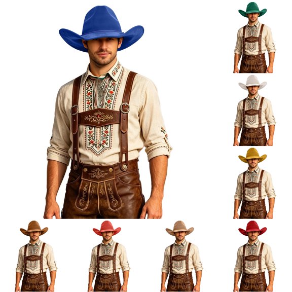 LIUYUNNN Hard Hat Cowboy for Men Western Cowboy Hat With Fringe Folded Brim Fedora For, Size A