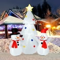 thumbnail image 4 of Patiojoy 6Ft Christmas Inflatable Tree with Snowman Outdoor Inflatable Xmas White Tree Decorations with Built-in Bright Lights, 4 of 10