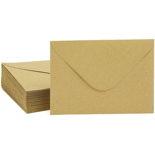 Enveloppes en papier kraft 4 x 6 pour fête prénatale, fête d'anniversaire,  invitations de mariage (lot de 4,6 x 6,3 en 50) 