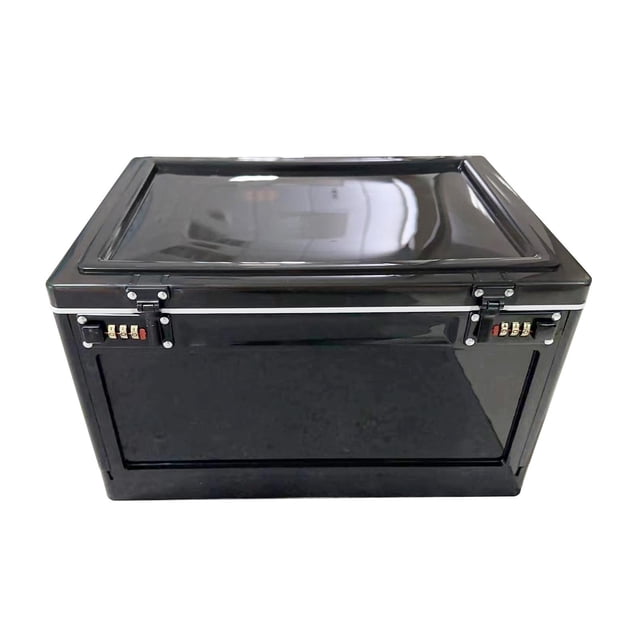 yuksok Lockable Storage Box Durable Cosmetic Storage Box Easy Use Password Lock Box Black White