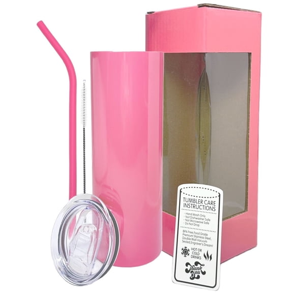 ProSub 20oz Epoxy & Engravable Coated Stainless Steel Skinny Tumbler - Pink
