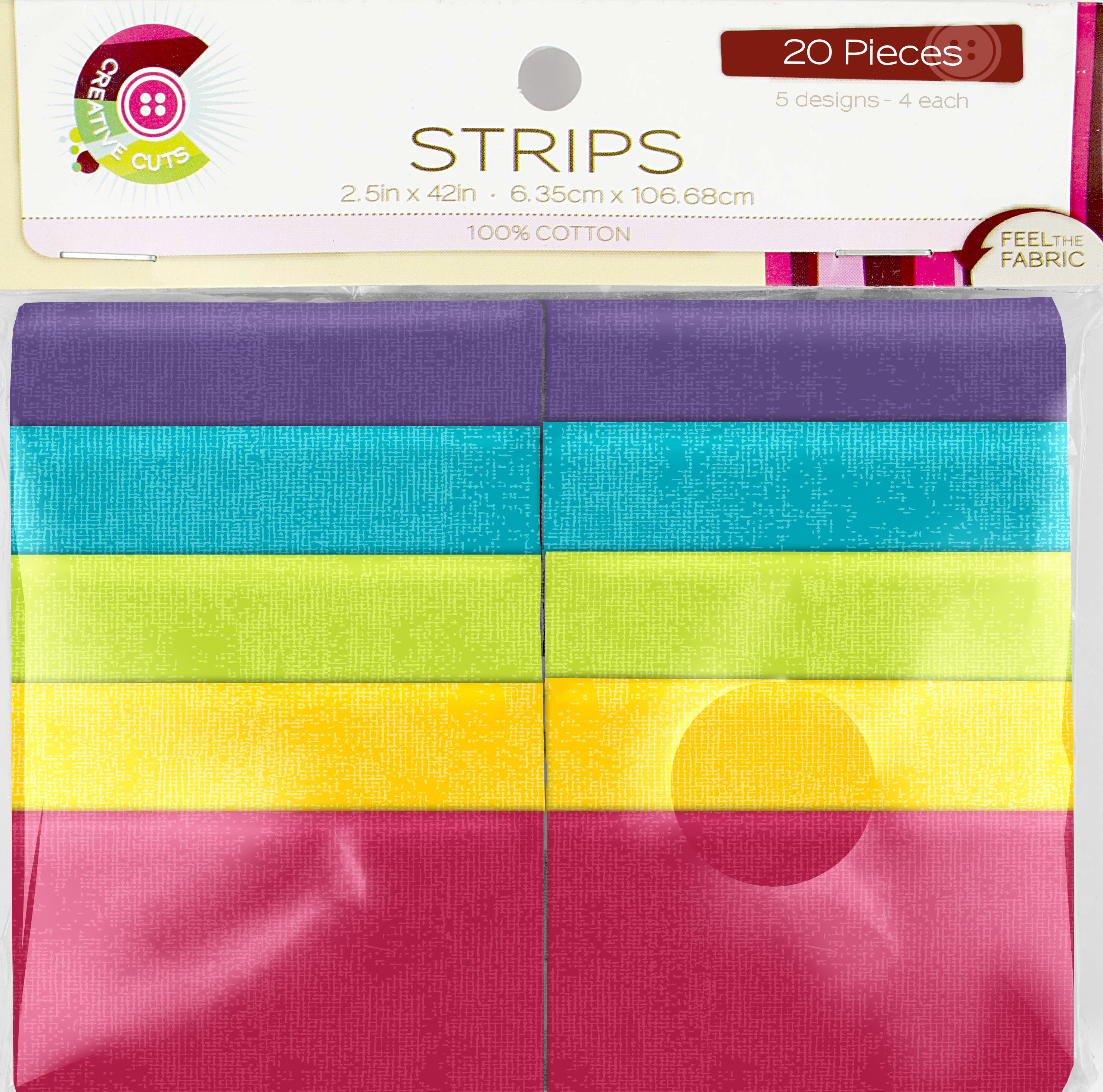 Fabric Editions, Cotton Fabric, 2.5"x42" Strips, 20pc, Pixel Texture